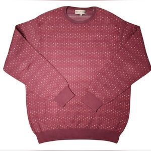 Tricots St Raphael Medium Crewneck Sweater Red Micro Dot Knit